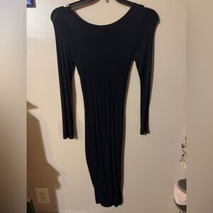 Elegant Black Long Sleeve Dress